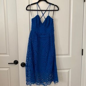 Lulus Royal Blue Lace Midi Dress